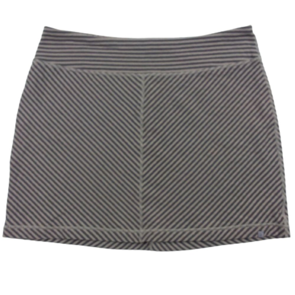 Merrell Mini Skirt Pull-On Stretch Hike Outdoor Striped Tan Gray Botton Blend